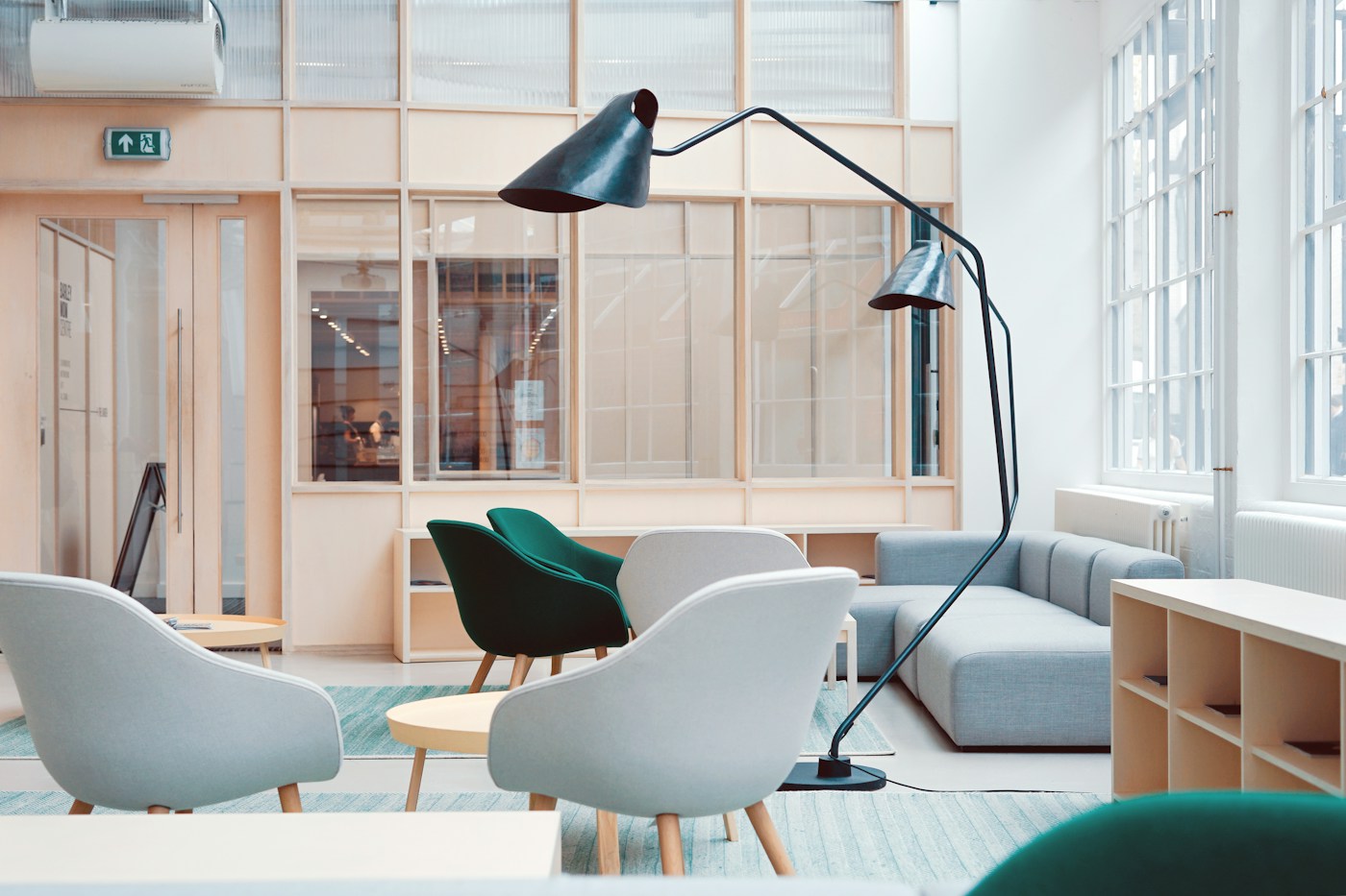 Bright collaborative studio, an illustrative working environment